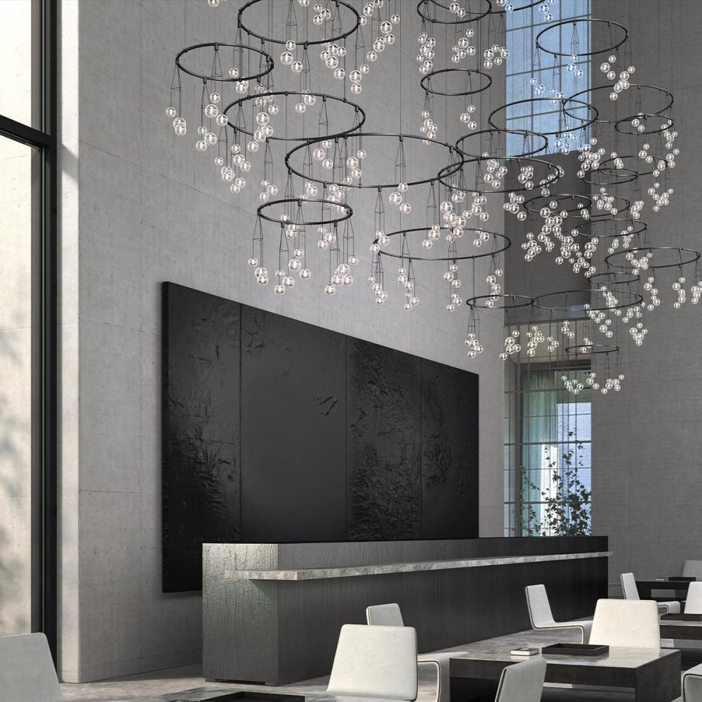 Vertical Ring Matrix with Glass Cluster Luminaires