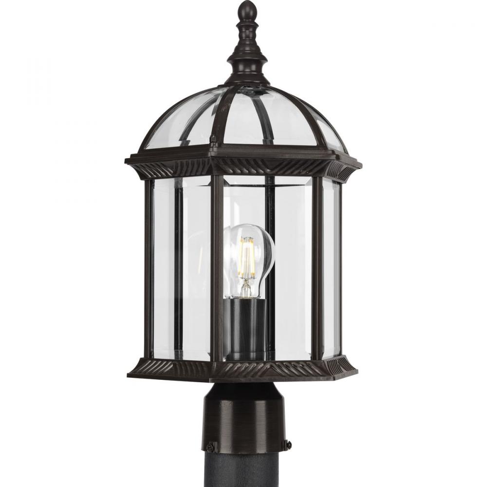 Dillard Collection One-Light Traditional Antique Bronze Clear Glass Outdoor Post Light