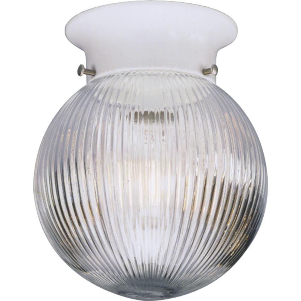One-Light Glass Globe 6-3/8" Close-to-Ceiling