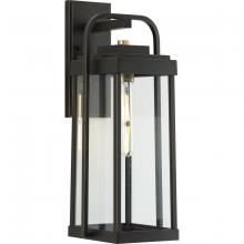 Progress P560287-020 - Walcott Collection  One-Light  Antique Bronze with Brasstone Accents Clear Glass Transitional Outdoo