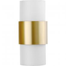Progress P710119-109 - Silva Collection Two-Light Brushed Bronze White Linen Shade Wall Sconce