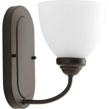 Progress P2913-20 - Heart Collection One-Light Antique Bronze Etched Glass Farmhouse Bath Vanity Light