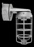 RAB Lighting VXBR200DGW-3/4 - VAPORPROOF VXBR 200W WALL BRACKET 4 INCHES BOX 3/4 INCH WHITE WITH GLOBEGLOBE CAST GUARD