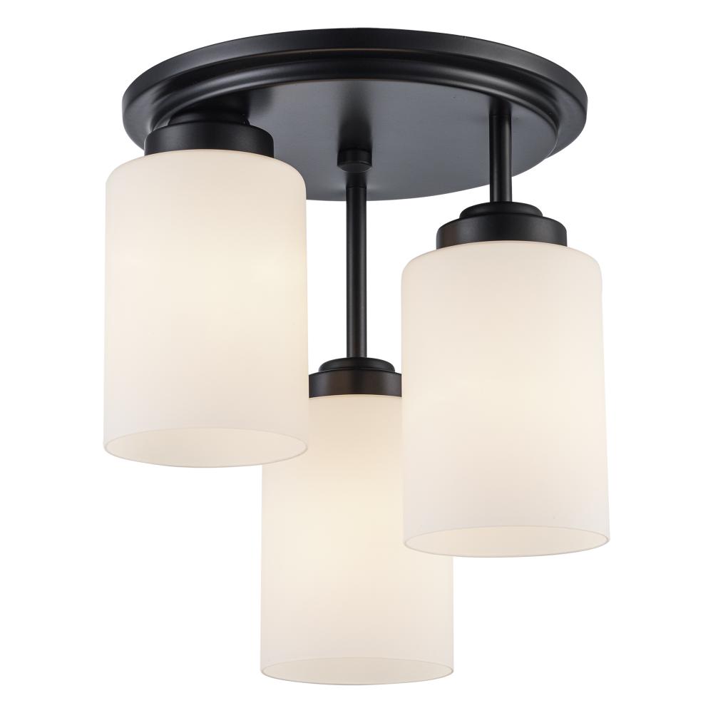 3LT FLUSH-DROP LIGHT-BK-WHITE