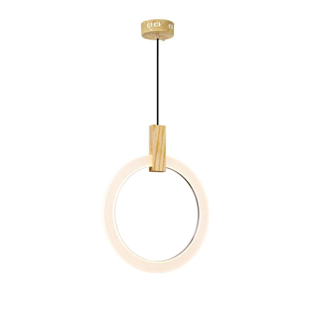 Anello LED Pendant With White Oak Finish