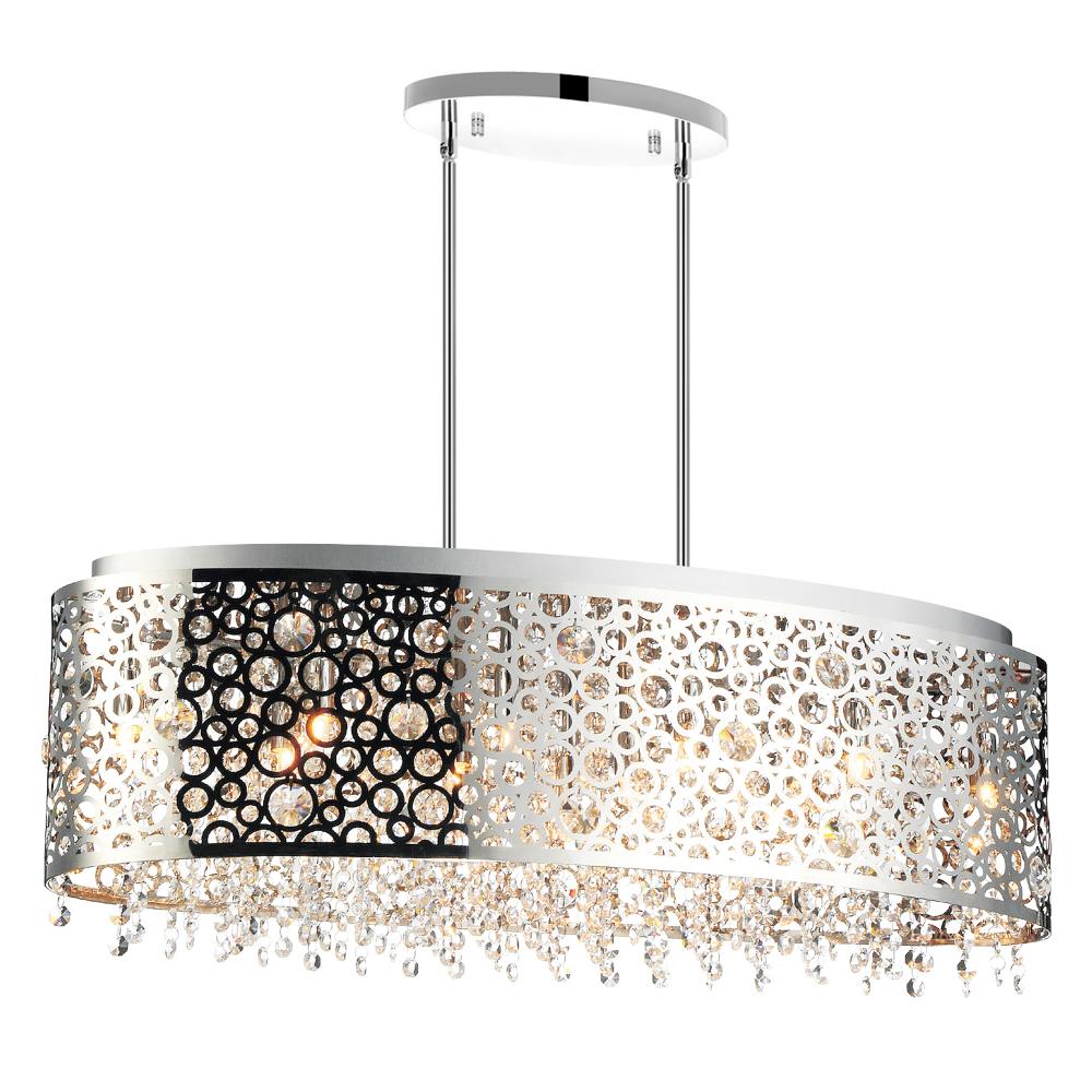 Bubbles 11 Light Drum Shade Chandelier With Chrome Finish
