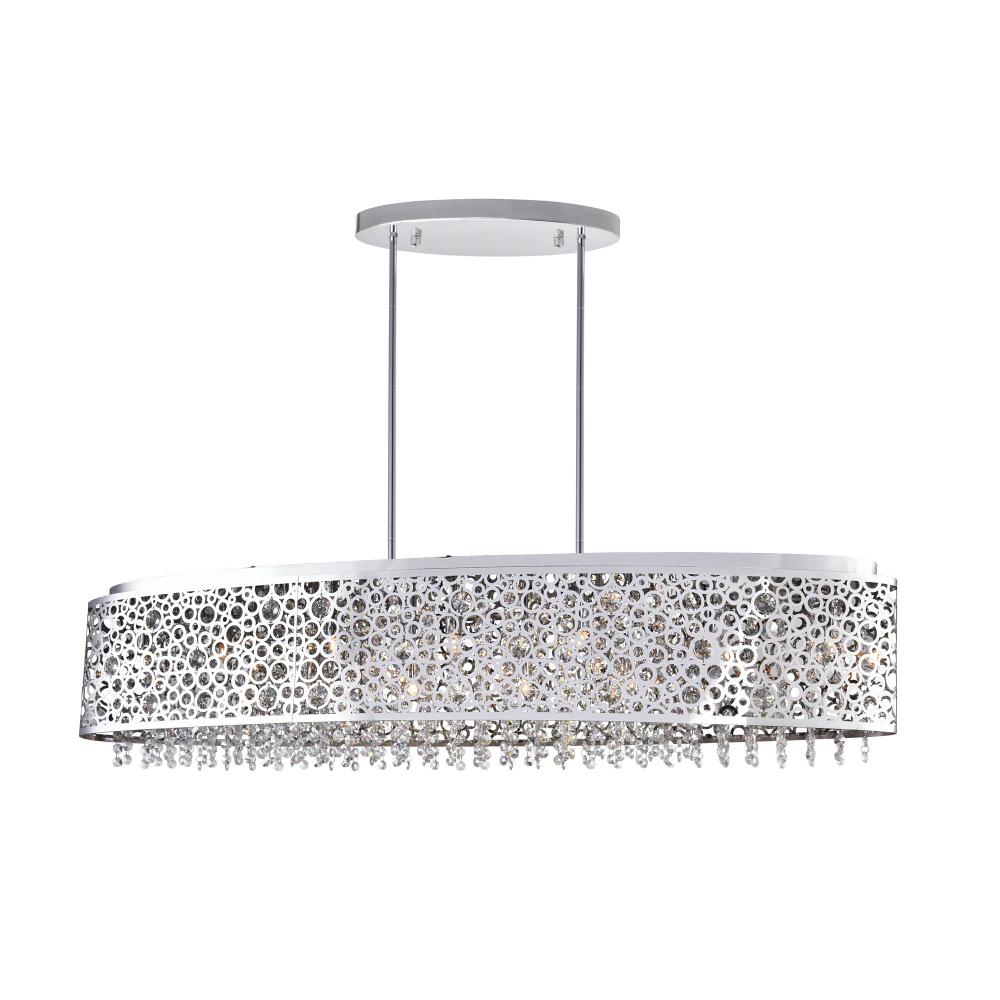 Bubbles 16 Light Drum Shade Chandelier With Chrome Finish