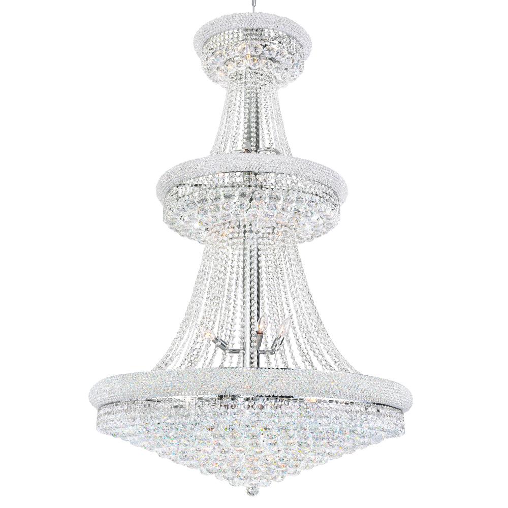 Empire 34 Light Down Chandelier With Chrome Finish