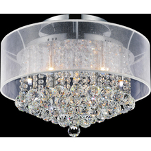 CWI Lighting 5062C20C (Clear + W) - Radiant 9 Light Drum Shade Flush Mount With Chrome Finish