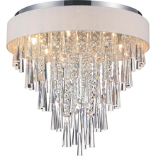 CWI Lighting 5523C22C (Off White) - Franca 8 Light Drum Shade Flush Mount With Chrome Finish