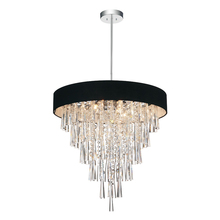 CWI Lighting 5523P22C (Black) - Franca 8 Light Drum Shade Chandelier With Chrome Finish