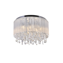 CWI Lighting 5562C20C Clear - Benson 9 Light Drum Shade Flush Mount With Chrome Finish