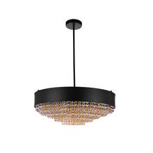 CWI Lighting 5687P24-16-101 - Medina 10 Light Drum Shade Chandelier With Black Finish