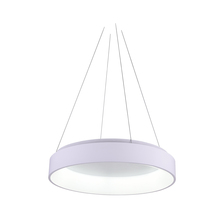CWI Lighting 7103P24-1-104 - Arenal LED Drum Shade Pendant With White Finish