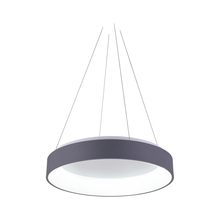CWI Lighting 7103P24-1-167 - Arenal LED Drum Shade Pendant With Gray & White Finish