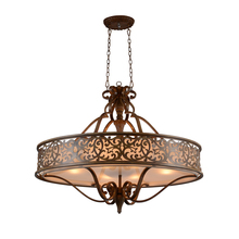 CWI Lighting 9807P39-6-116 - Nicole 6 Light Drum Shade Chandelier With Brushed Chocolate Finish