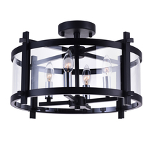 CWI Lighting 9827C18-4-101 - Miette 4 Light Cage Flush Mount With Black Finish