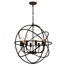 CWI Lighting 5464P22DB-8 - Arza 8 Light Up Chandelier With Brown Finish