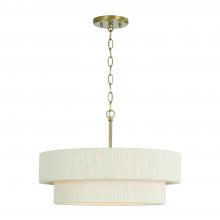 Capital 349841MA - 20"W x 13"H 4-Light Dual Mount Pendant or Semi-Flush in Matte Brass with Bleached Natural Ro