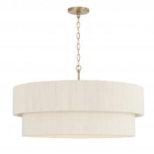 Capital 349842MA - 30"W x 16.25"H 4-Light Pendant in Matte Brass with Bleached Natural Rope