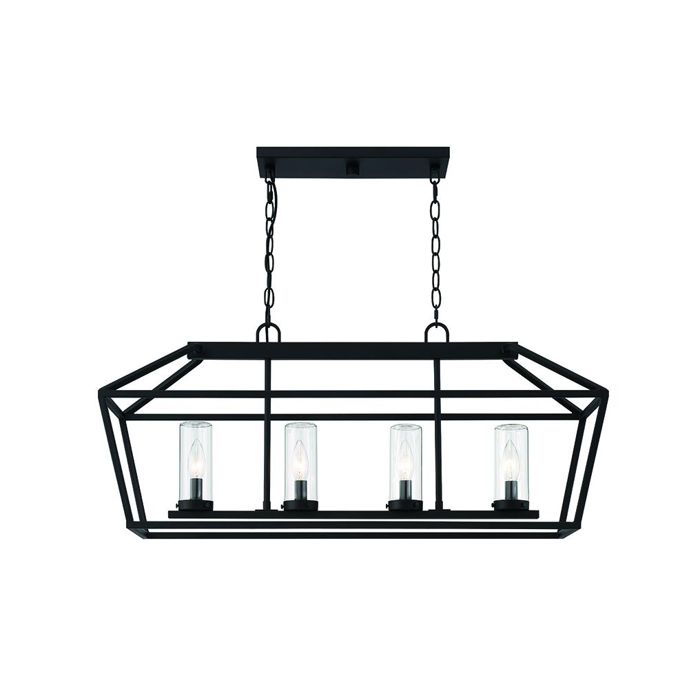 4LT 34" Outdoor Rectangular Chandelier