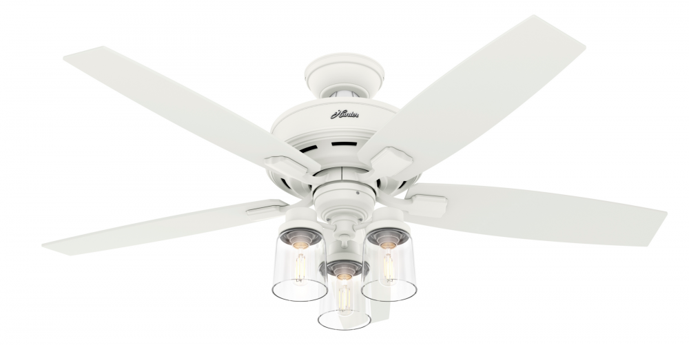 Hunter 52 inch Bennett Matte White Ceiling Fan with LED Light Kit and Handheld Remote