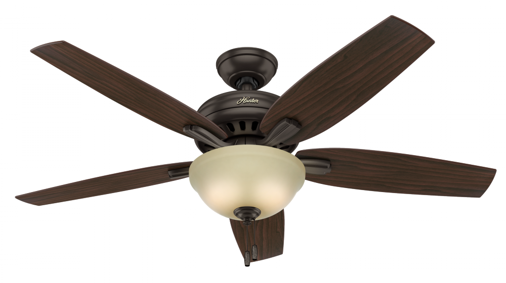 Hunter 52 inch Newsome Premier Bronze Ceiling Fan with LED Light Kit and Pull Chain