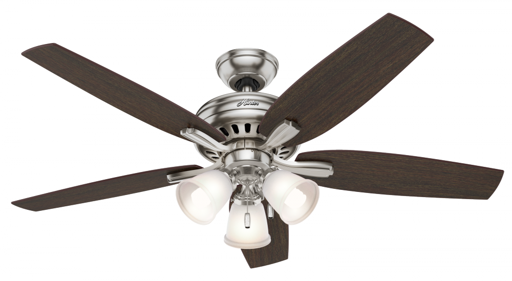 Hunter 52 inch Newsome Brushed Nickel Ceiling Fan with LED Light Kit and Pull Chain