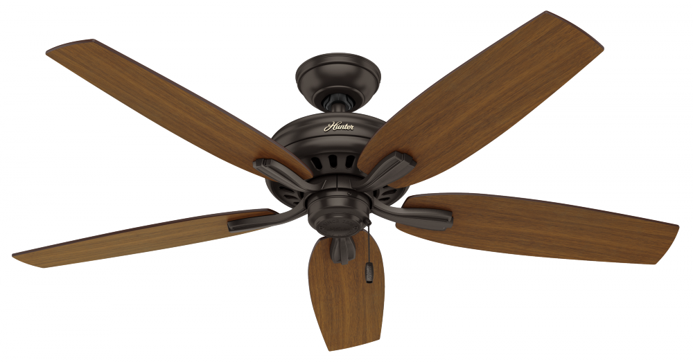 Hunter 52 inch Newsome Premier Bronze Damp Rated Ceiling Fan and Pull Chain