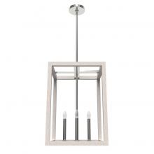 Hunter 19481 - Hunter Squire Manor Chrome and Distressed White 4 Light Pendant Ceiling Light Fixture
