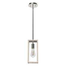 Hunter 19110 - Hunter Squire Manor Chrome and Distressed White 1 Light Pendant Ceiling Light Fixture