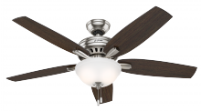Hunter 53312 - Hunter 52 inch Newsome Brushed Nickel Ceiling Fan with LED Light Kit and Pull Chain
