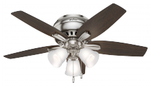 Hunter 51079 - Hunter 42 inch Newsome Brushed Nickel Low Profile Ceiling Fan with LED Light Kit and Pull Chain
