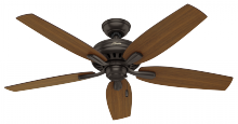 Hunter 53323 - Hunter 52 inch Newsome Premier Bronze Damp Rated Ceiling Fan and Pull Chain