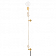 Mitzi by Hudson Valley Lighting HL491201-AGB - Slater Plug-in Sconce